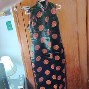 Beautiful Black And Red Sleeves Dress